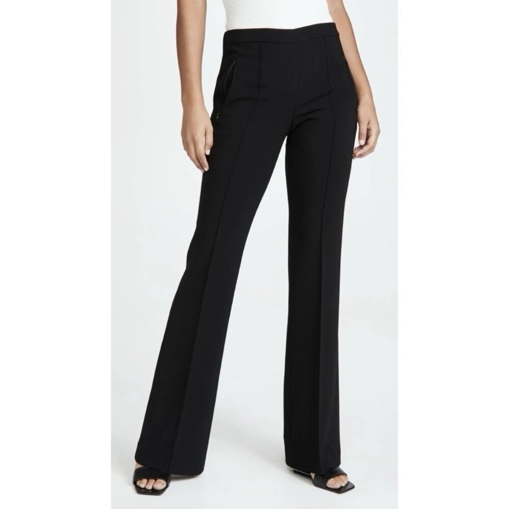 SOLD Crepe Pants Trouser Black Flare Leg Mid-Rise